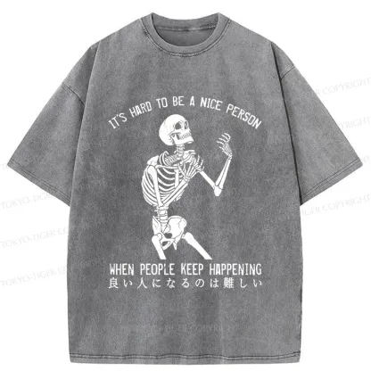 Tokyo-Tiger It's Hard To Be A Good Person Washed T-Shirt
