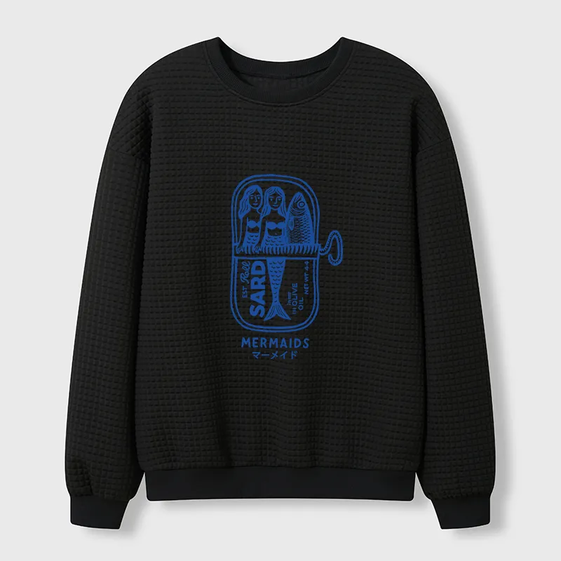 Tokyo-Tiger Mermaid Can Waffle Sweatshirt