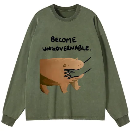 Tokyo-Tiger Moo Deng Bites Someone's Arm Washed Long Sleeve T-Shirt