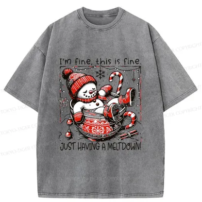 Tokyo-Tiger Christmas Disaster Washed T-Shirt
