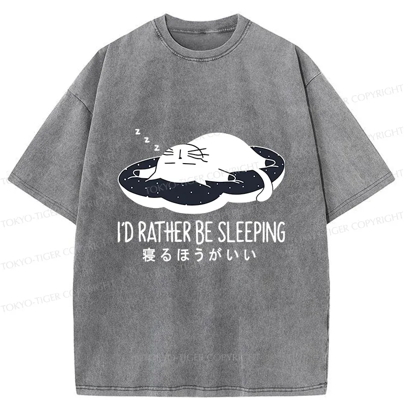 Tokyo-Tiger I'd Rather Sleep Washed T-Shirt