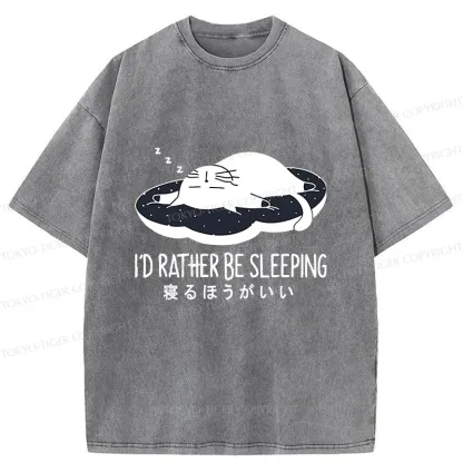Tokyo-Tiger I'd Rather Sleep Washed T-Shirt