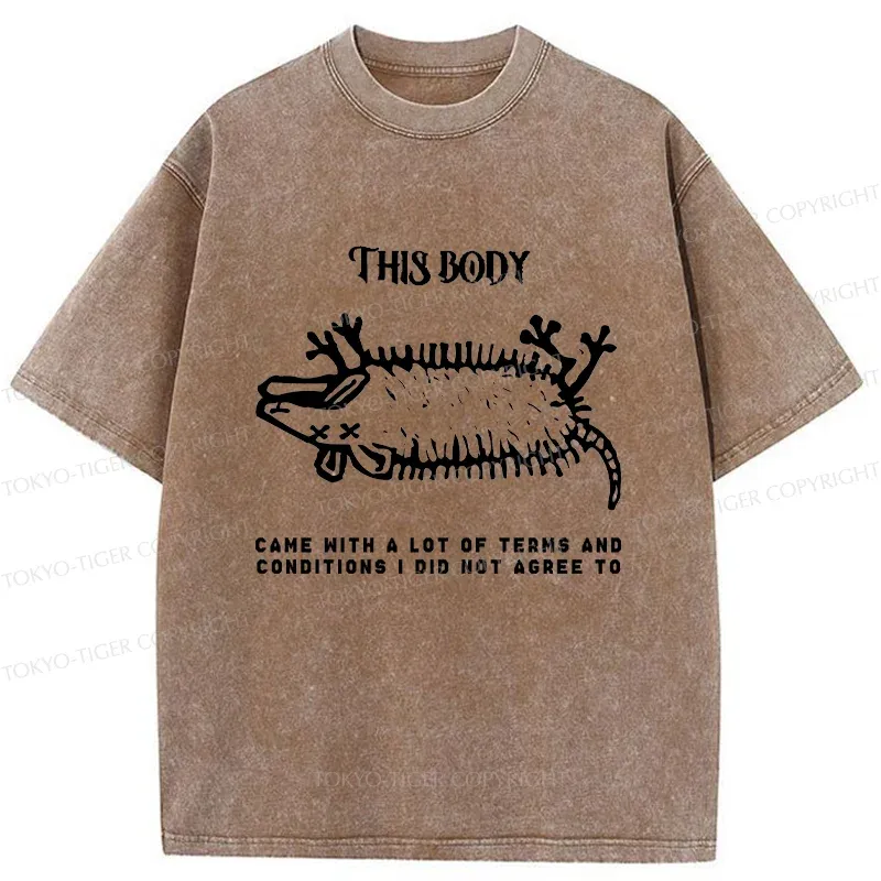Tokyo-Tiger Funny Possum Playing Dead Washed T-Shirt