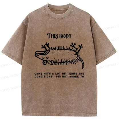 Tokyo-Tiger Funny Possum Playing Dead Washed T-Shirt
