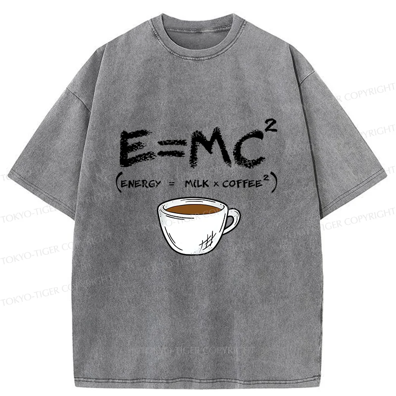 Tokyo-Tiger Coffee Formula Funny Washed T-Shirt