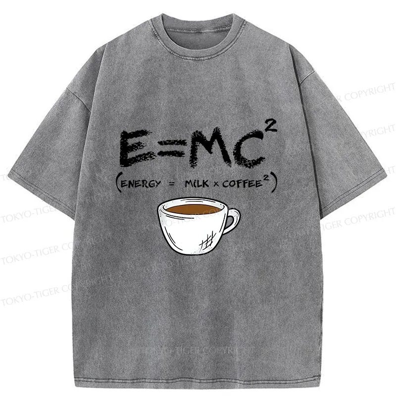 Tokyo-Tiger Coffee Formula Funny Washed T-Shirt