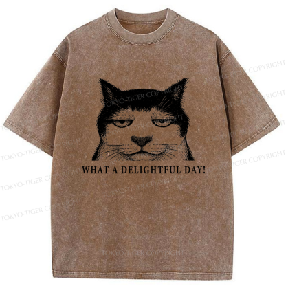 Tokyo-Tiger The World-Weary Cat Washed T-Shirt