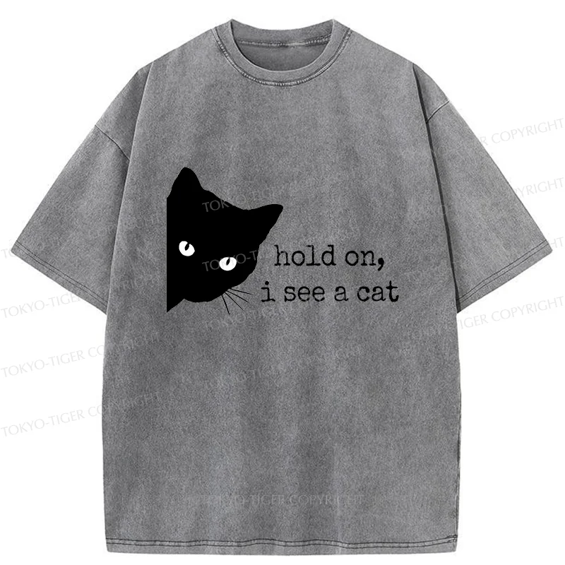 Tokyo-Tiger I Am Attracted To Cats Washed T-Shirt