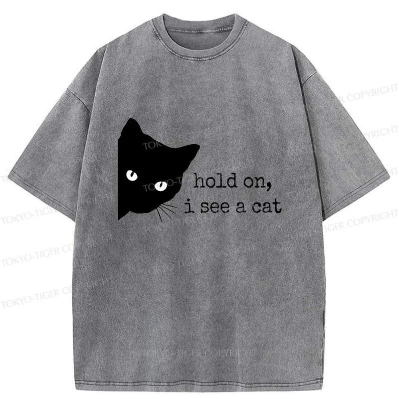 Tokyo-Tiger I Am Attracted To Cats Washed T-Shirt