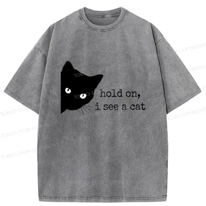 Tokyo-Tiger I Am Attracted To Cats Washed T-Shirt