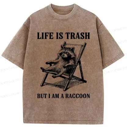 Tokyo-Tiger Raccoons Love Trash Washed T-Shirt