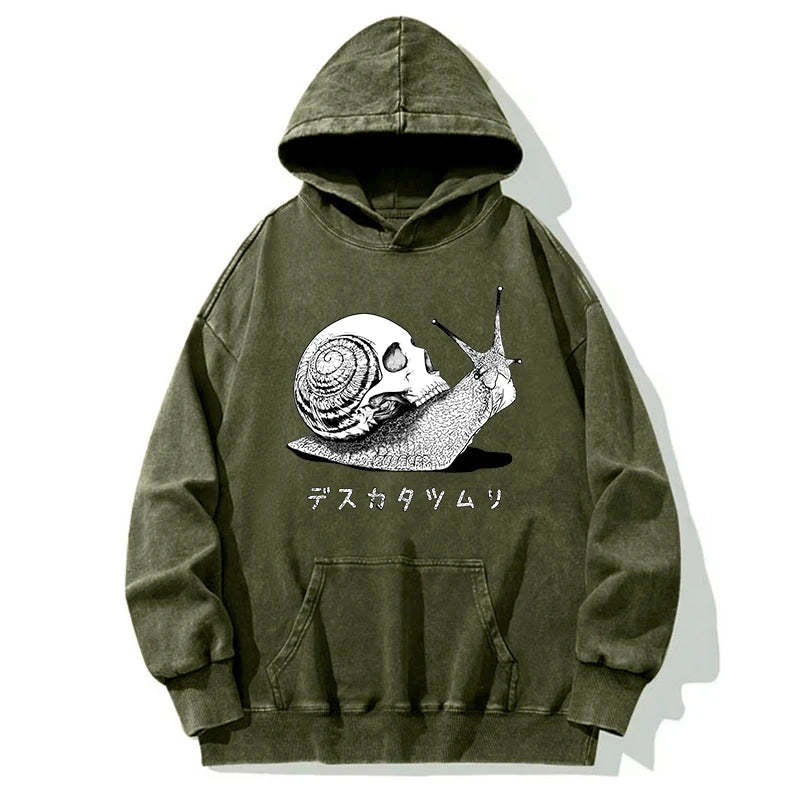Tokyo-Tiger Death Snail Manga Washed Hoodie