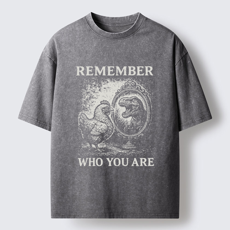 Tokyo-Tiger Who You Are Chicken Meme Washed T-Shirt
