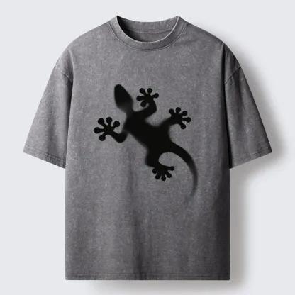 Tokyo-Tiger Gecko Silhouette Washed T-Shirt