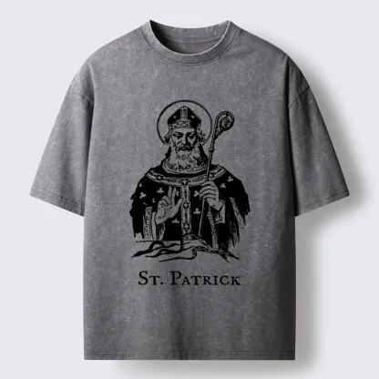 Tokyo-Tiger Catholic Saint Patrick Washed T-Shirt