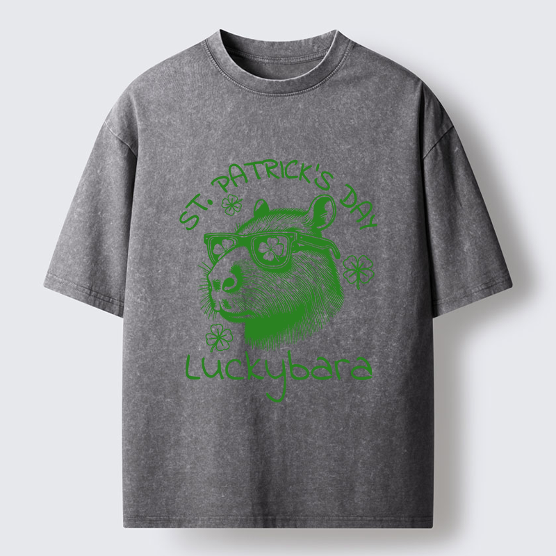 Tokyo-Tiger St Patrick's Day Capybara Meme Washed T-Shirt