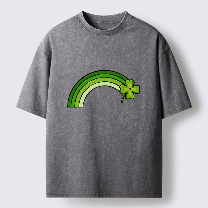 Tokyo-Tiger Green Lucky Rainbow Washed T-Shirt