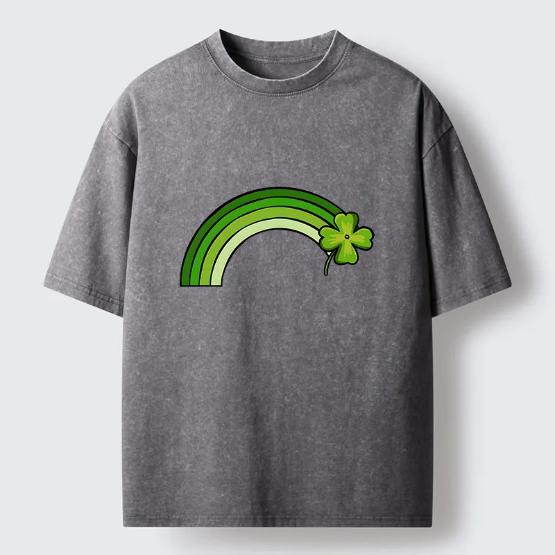 Tokyo-Tiger Green Lucky Rainbow Washed T-Shirt