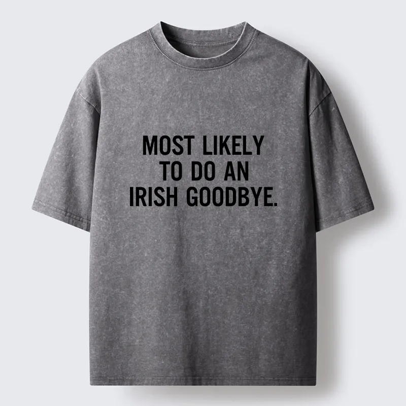 Tokyo-Tiger Funny Irish Goodbye Washed T-Shirt