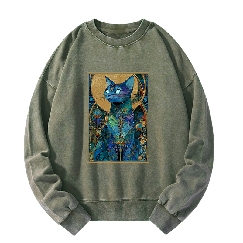 Tokyo-Tiger The Cat’s Plan To Rule Them All Washed Sweatshirt