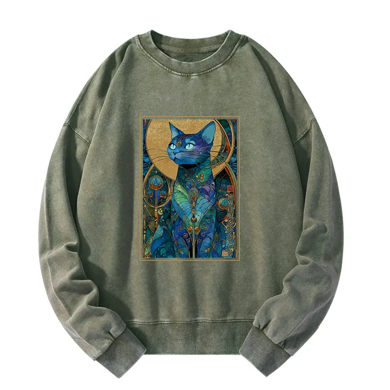 Tokyo-Tiger The Cat’s Plan To Rule Them All Washed Sweatshirt