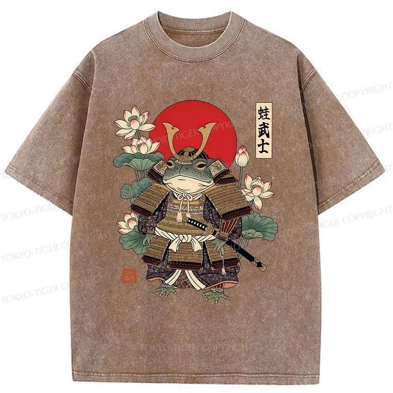 Tokyo-Tiger Traditional Frog Samurai Washed T-Shirt