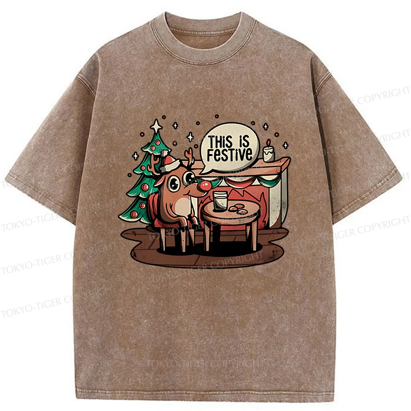Tokyo-Tiger Rudolph Christmas Eve Washed T-Shirt