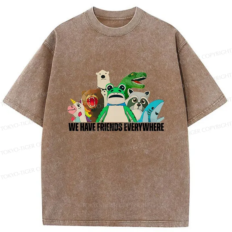 Tokyo-Tiger Frog Doll Costume Washed T-Shirt