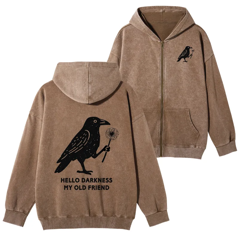Tokyo-Tiger My Old Friend The Crow Washed Zip Hoodie
