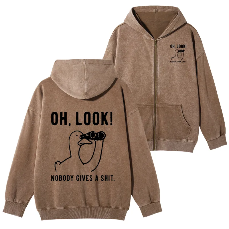 Tokyo-Tiger No One Cares About The Duck Washed Zip Hoodie