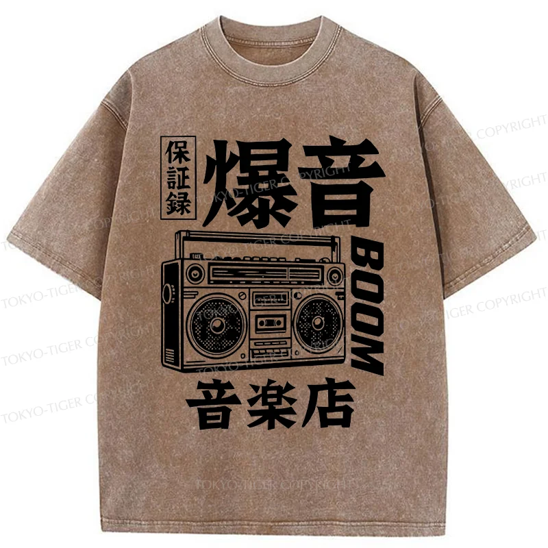 Tokyo-Tiger Retro Radio Washed T-Shirt