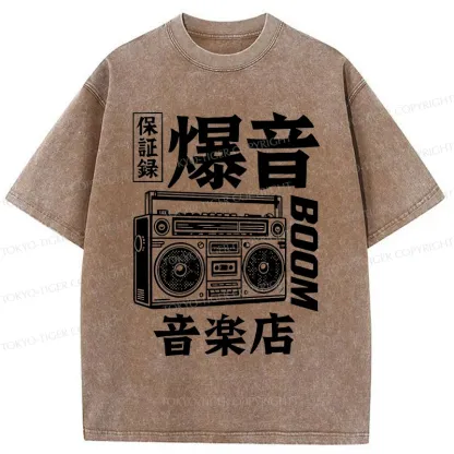 Tokyo-Tiger Retro Radio Washed T-Shirt