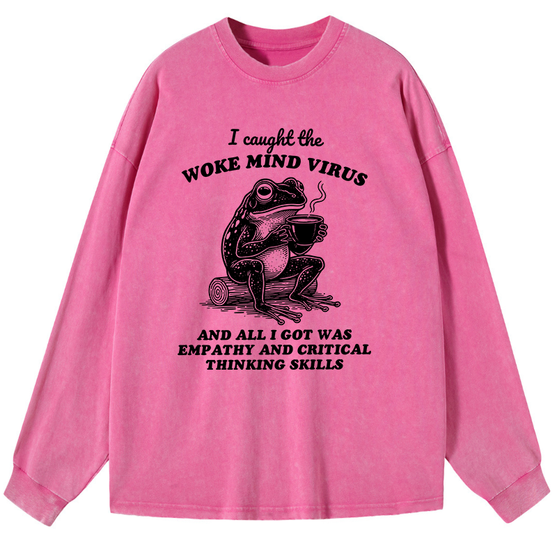 Tokyo-Tiger Awakened Thinking Virus Frog Washed Long Sleeve T-Shirt