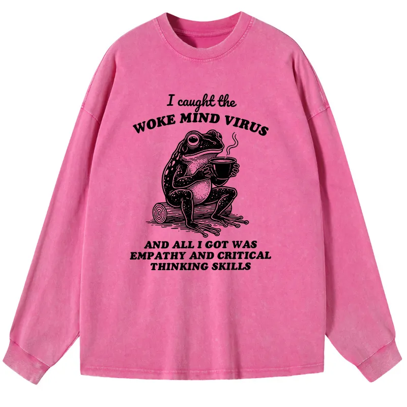 Tokyo-Tiger Awakened Thinking Virus Frog Washed Long Sleeve T-Shirt