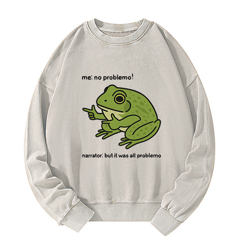 Tokyo-Tiger Stupid Frog Meme Washed Sweatshirt