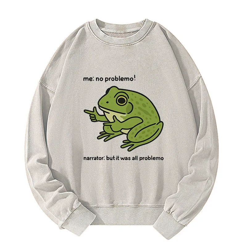 Tokyo-Tiger Stupid Frog Meme Washed Sweatshirt