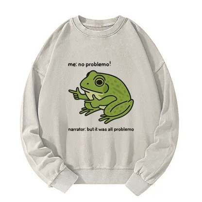 Tokyo-Tiger Stupid Frog Meme Washed Sweatshirt