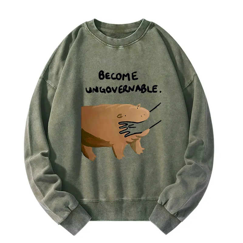 Tokyo-Tiger Moo Deng Bites Someone's Arm Washed Sweatshirt