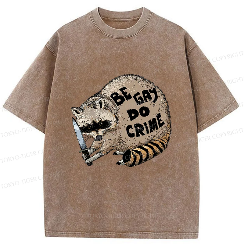 Tokyo-Tiger Criminal Raccoon Washed T-Shirt