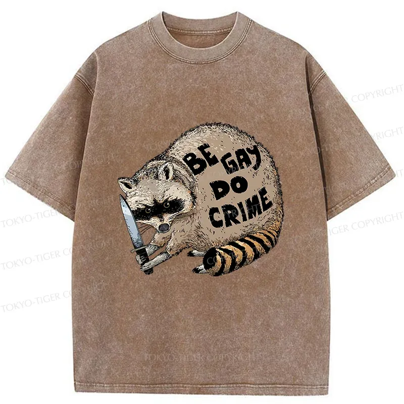 Tokyo-Tiger Criminal Raccoon Washed T-Shirt