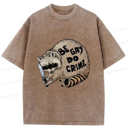 Tokyo-Tiger Criminal Raccoon Washed T-Shirt