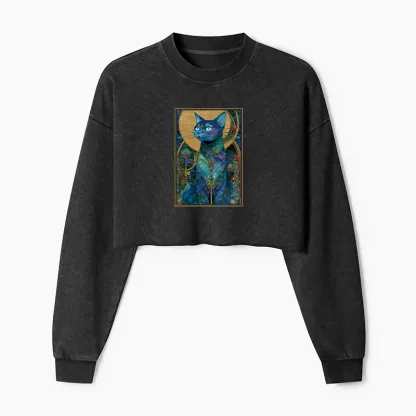 Tokyo-Tiger The Cat’s Plan To Rule Them All Washed Crop Sweatshirt