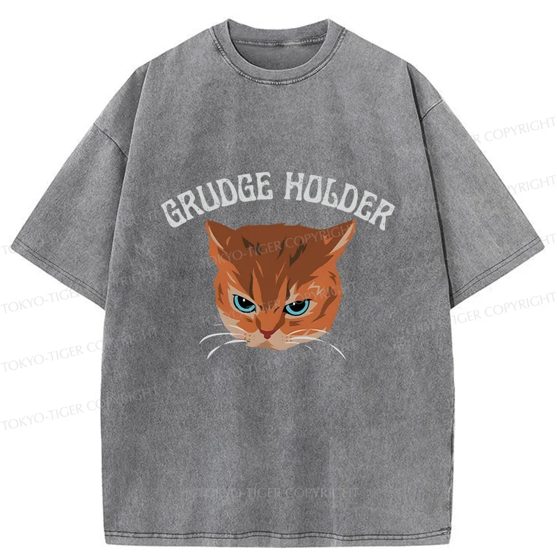 Tokyo-Tiger Resentful Cat Washed T-Shirt