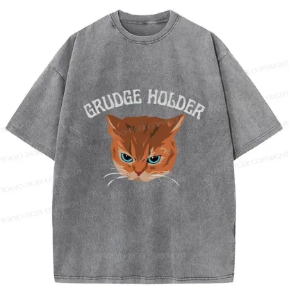 Tokyo-Tiger Resentful Cat Washed T-Shirt