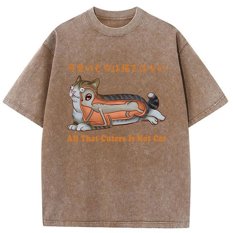 Tokyo-Tiger All That Cuters Is Not Cat Washed T-Shirt