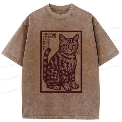 Tokyo-Tiger The Stamp Cat Washed T-Shirt