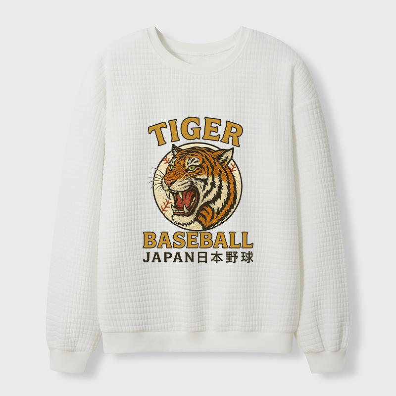 Tokyo-Tiger Osaka Japan Baseball Team Waffle Sweatshirt