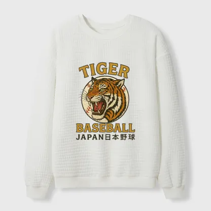 Tokyo-Tiger Osaka Japan Baseball Team Waffle Sweatshirt