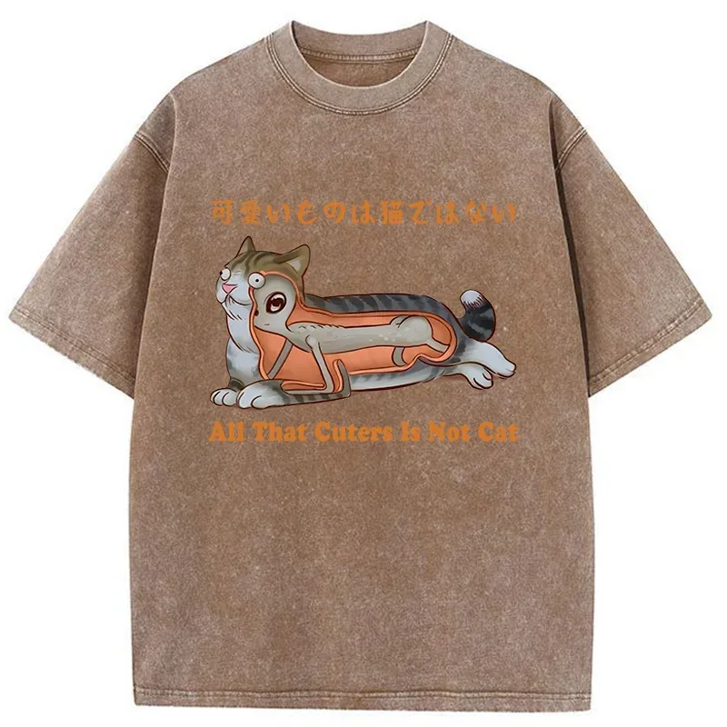 Tokyo-Tiger All That Cuters Is Not Cat Washed T-Shirt