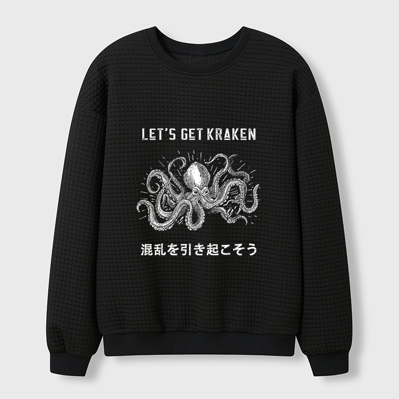Tokyo-Tiger Funny Octopus：Let’s Get Kraken Waffle Sweatshirt